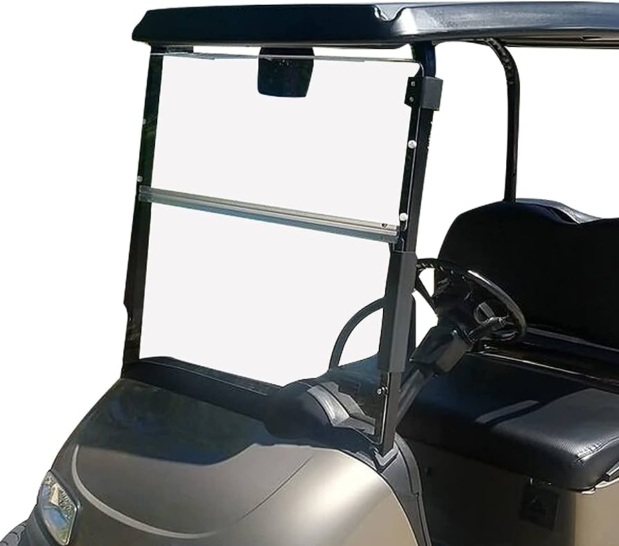 Golf Cart Portable Windshields: Detachable And Clear Protective Barriers.