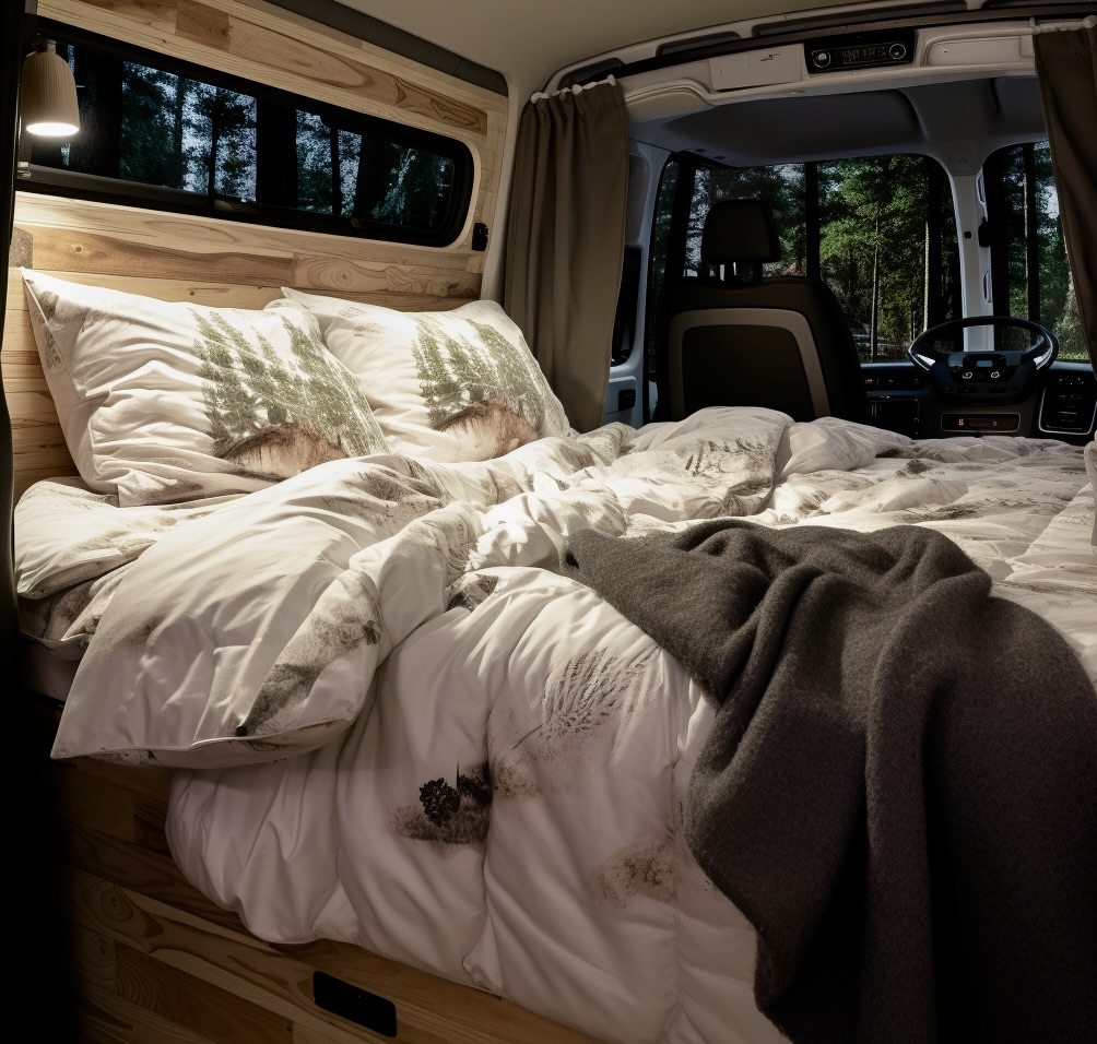 Luxury Camper Van Organic Bedding: Sustainable And High-end Sleeping Solutions.