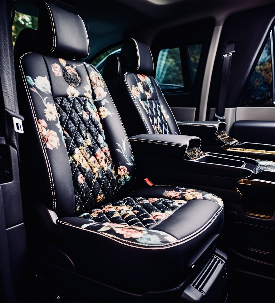 Luxury Van Bespoke Seat Covers: Emphasizing Tailor-made And Opulent Materials.