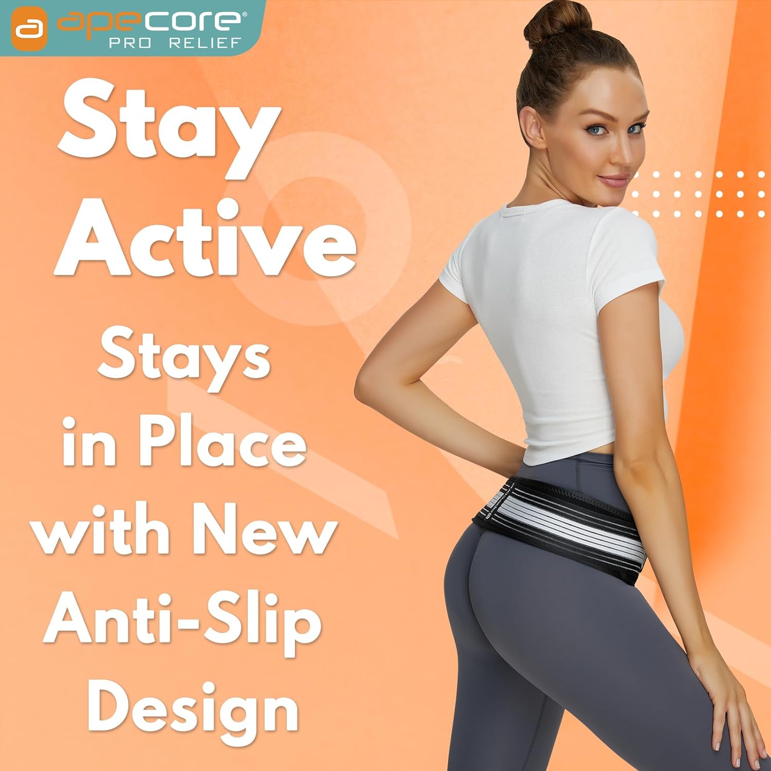 APECORE Sacroiliac Hip Belt for Women and Men That Alleviates Sciatic, Pelvic, Lower Back, Leg and Sacral Nerve Pain Caused by Si Joint Dysfunction| Hip Brace (Regular)