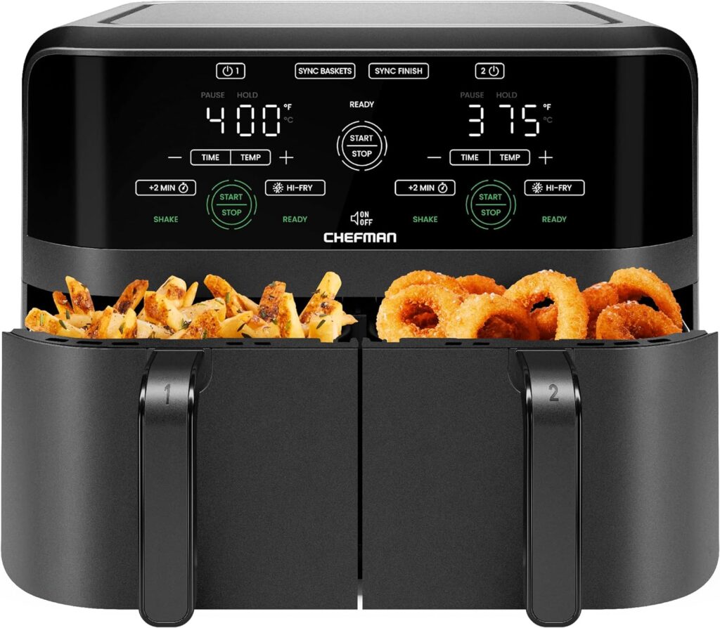 chefman-6-quart-dual-basket-air-fryer-oven-with-easy-view-windows-sync-finish-hi-fry-auto-shutoff-2-independent-3qt-nons