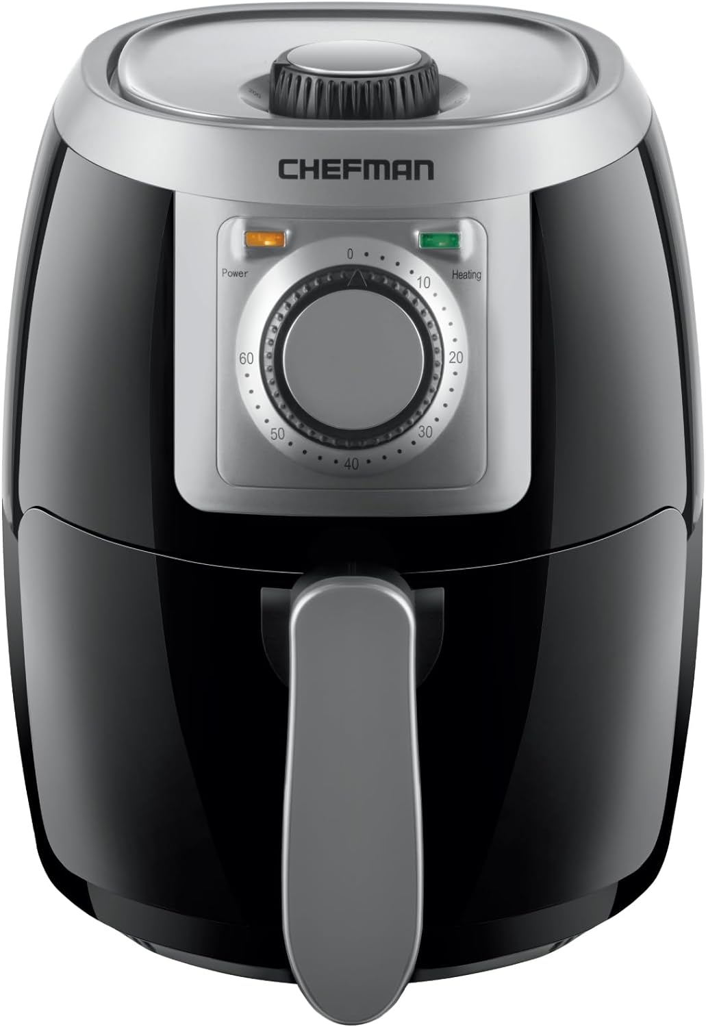 CHEFMAN Small, Compact Air Fryer Healthy Cooking, 2 Qt, Nonstick, User Friendly and Adjustable Temperature Control w/ 60 Minute Timer Auto Shutoff, Dishwasher Safe Basket, BPA - Free, Black