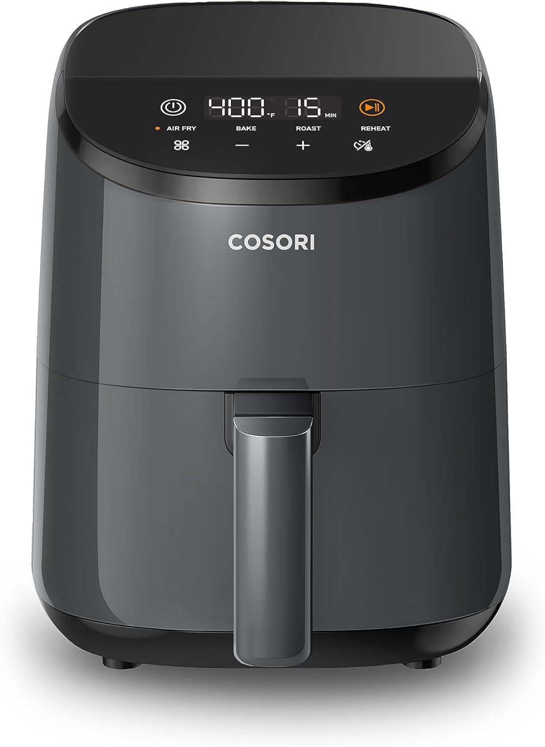 Cosori Mini Air Fryer 2.1 Qt, 4-in-1 Small Airfryer, Bake, Roast, Reheat, Space-saving Low-noise, Nonstick and Dishwasher Safe Basket, 30 In-App Recipes, Sticker with 6 Reference Guides, Gray