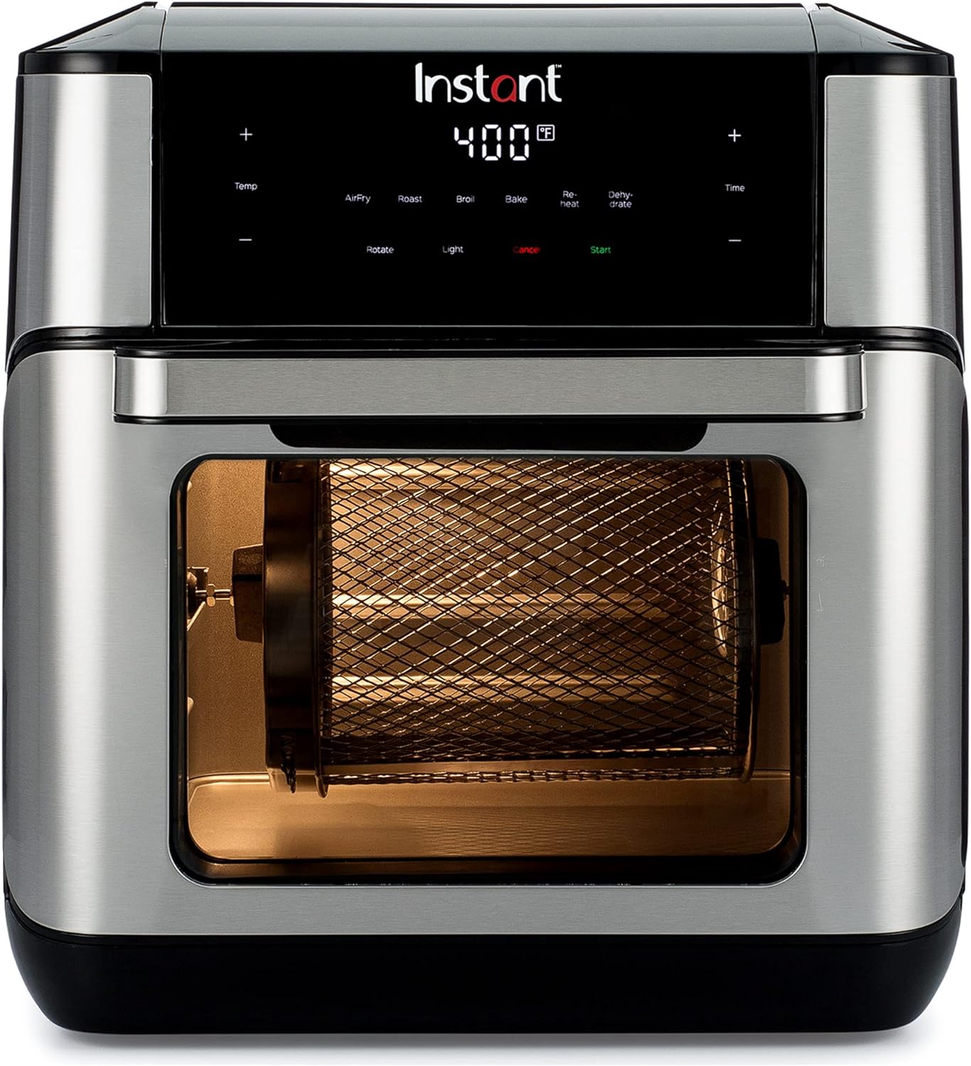 Instant Pot 10QT Air Fryer, 7-in-1 Functions with EvenCrisp Technology that Crisps, Broils, Bakes, Roasts, Dehydrates, Reheats Rotisseries, Includes over 100 In-App Recipes, Stainless Steel