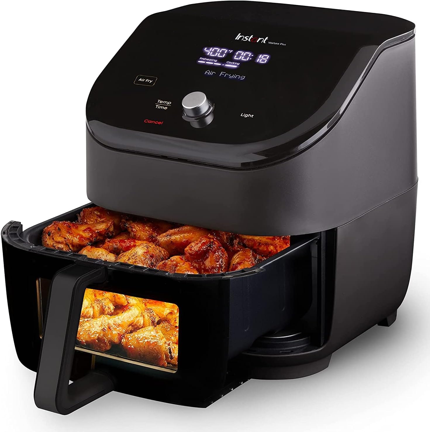 Instant Vortex Plus 6QT ClearCook Air Fryer, Clear Windows, Custom Program Options, 6-in-1 Functions, Crisps, Broils, Roasts, Dehydrates, Bakes, Reheats, from the Makers of Instant Pot, Black